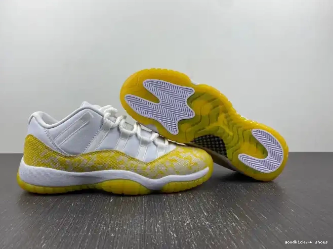 Rep AH7860-107 11 Low Air WMNS Jordan Yellow Snakeskin 0613